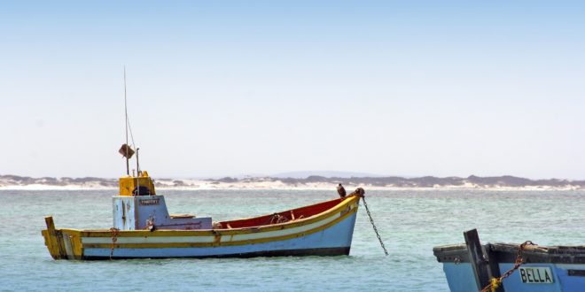 Boot auf dem Meer in Südafrika