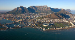 Südafrika, Helicopterflug mit Blick auf Kapstadt